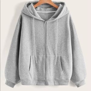 Gray zip up hoodie